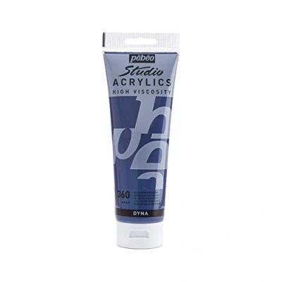 Image of PEBEO 169360 250 ml Studio Acrylic Paint, Iridescent Blue Black