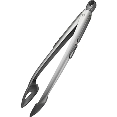 Image of Zyliss Silicone Tipped Tongs Charcoal