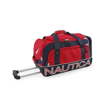 Image of NAUTICA Submariner 22&quot; Rolling Duffel, RED/Navy, Duffel