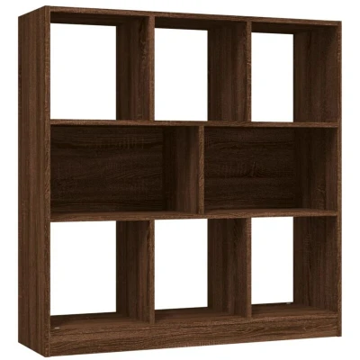 Image of vidaXL Book Cabinet Brown Oak 97.5x29.5x100 cm Engineered Wood