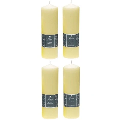 Image of 4 X Prices Ivory Altar Candle 250mm 80mm 125 Hours Burn Time