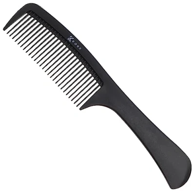 Image of Kobe Professional Carbon Fibre Wide Tooth Detangling Comb, Compact Rake Coarse Teeth, Shatter Proof, Anti Static, Barbers, Salon Hairdresser Tools For Men &amp; Women, Super strong 22cm.