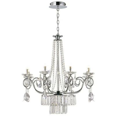 Image of Eden Ceiling Pendant Chandelier 8 Light G9 Polished Chrome, Crystal
