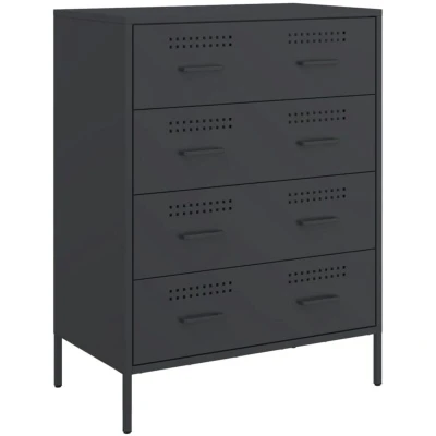 Image of vidaXL Sideboard Black 68x39x89 cm Steel