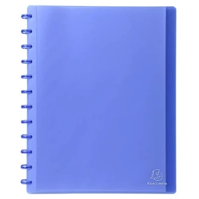 Image of Exacompta Ref 86352E PP Translucent Repositionable Display Book Suitable for A4 Documents, 30 Pockets, 60 Viewing Pages, Removable Pockets Blue