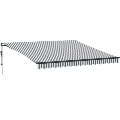 Image of vidaXL Automatic Retractable Awning Anthracite&amp;White 400x350 cm