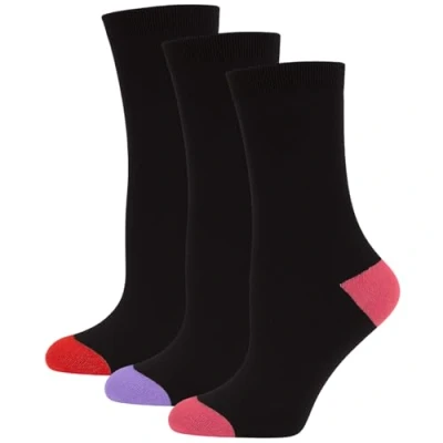 Image of A2Z Ladies Cotton Rich Plain Ankle Socks Luxurious Soft 971 3 Pack Lilac/Pink/Red