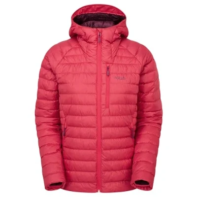 Image of Rab Women&#039;s Microlight Alpine Jacket Hooded Down Insulated Coat for Trekking, Climbing, &amp; Skiing Watermelon 14