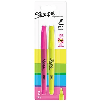 Image of Sharpie Pocket Highlighters Chisel Tip Assorted Fluorescent 2 Count