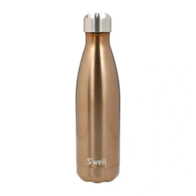 Image of S&#039;well Original Water Bottle, Pyrite, 500ml. Vacuum Insulated Drinks Bottle Keeps Cold and Hot BPA Free Stainless Steel Hydration for On The Go