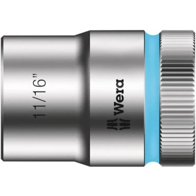 Image of Wera 05003624001 11/16 Inch 8790 HMC Zyklop Socket with Hexagon Drive Silver
