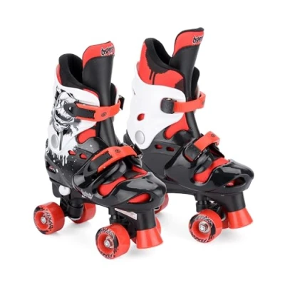 Image of Osprey Roller Skates for Girls &amp; Kids Beginners, Adjustable Sizing Quad Skates, 4 Wheel Durable Safe Lock Straps, Red