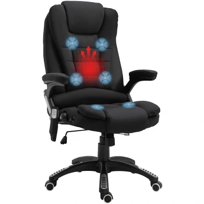 Image of Vinsetto Executive Reclining Chair W/Heating Massage Points Relaxing Headrest Black