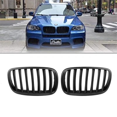 Image of DQDZ E70 E71 X5 X6 07 13 Matte Black Sport Kidney Front Grille Grills Pair