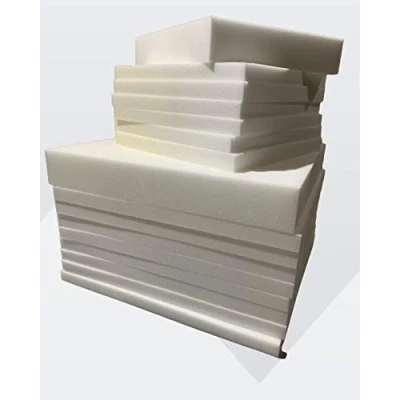 Image of Upholstery Foam Cut to Any Size Polyurethane Cushions Seat Pads High Density Sofa Chair Bench Headboard Campervan Cushion Replacement (22&quot; x 27&quot; 5&quot;, White)