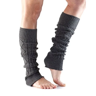 Image of ToeSox Toesl Unisex Adult Knee High Leg Warmer Yoga, Pilates &amp; Casual Charcoal, One Size