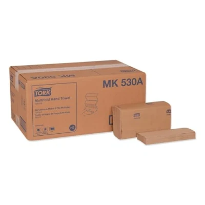 Image of Tork Universal MK530A Multifold Paper Hand Towel, 1 Ply, 9.125&quot; Width x 9.5&quot; Length, Natural, (Case of 16 Packs, 250 per Pack, 4,000 Towels)