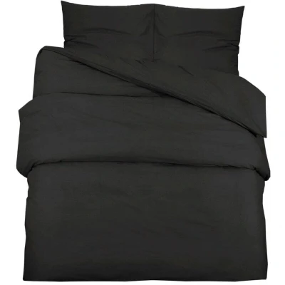 Image of vidaXL Duvet Cover Set Black 200x220 cm Light weight Microfiber