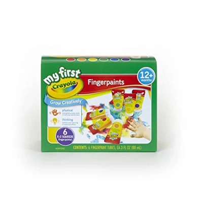 Image of CRAYOLA Washable Finger Paints (6 Pack), Toddler Arts &amp; Crafts Supplies, Gifts for Kids, Ages 1, 2, 3