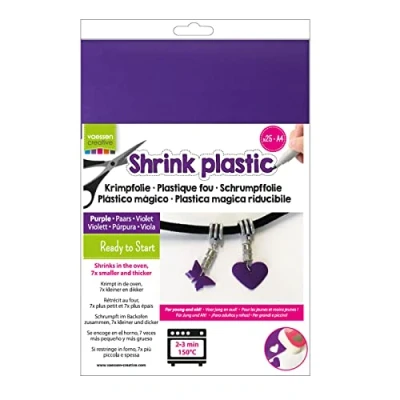Image of Vaessen Creative Shrink Plastic, 25 Sheets, 21 x 30 cm, Fun Arts and Crafts Projects for All Ages