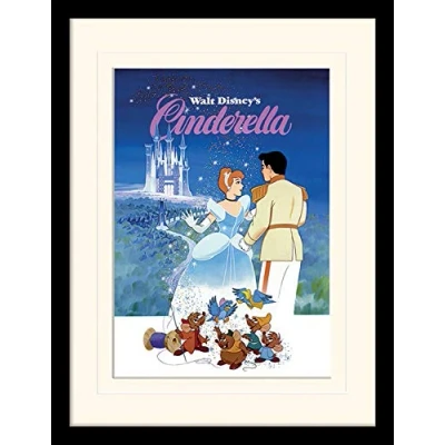 Image of Cinderella Mounted &amp; Framed 30 x 40cm Print, MDF, Multi Colour, 42 32 2.4 cm