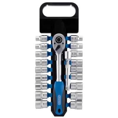 Image of Draper Combined MM/AF Socket and Ratchet Set, 1/2&quot; Sq. Dr. (20 Piece)
