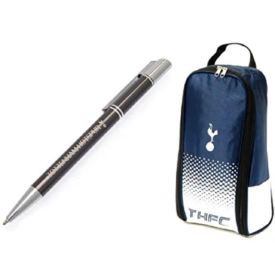 Image of Tottenham Hotspur Pen and Bootbag Gift Set Combo Deal Blue Back to School Equipment PE Kit Football