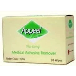 Image of APPEEL MEDICAL ADHESIVE PLASTER REMOVER WIPES NO STING 30