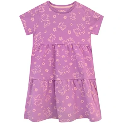 Image of Peppa Pig Girls Dress Purple 4 5 Years