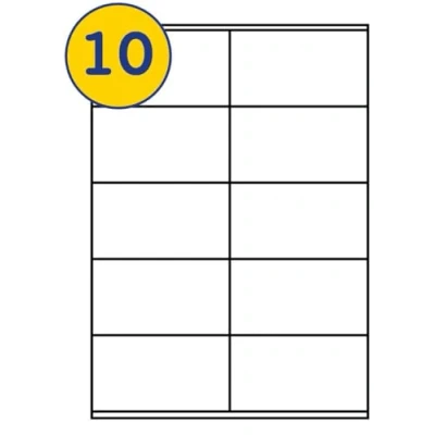 Image of LABELS4U 50 Sheets A4, 10 Labels per Sheet, Size 105 x 58mm (500 Labels)