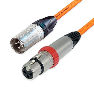Image of Switched Neutrik XLR to Cables. Van Damme Balanced Cable. NC3FXS Mic Leads (40m, Orange)