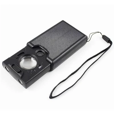 Image of EUZUXU Jewelers Loupe 30X 45X 60X, with Illuminated LED Light, Portable Handheld Magnifying Glass for Jewelry Diamonds Gems Coins Stamps Home Office