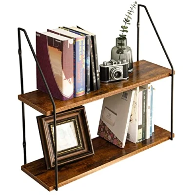 Image of IBUYKE Floating Shelves, Wall Shelf Outdoor, 60x20x53cm, Shelving Unit for Wall, Plant Stand, Kitchen Spice Rack, Storage Organiser Bedroom, Bathroom, Living Room, Office RF TM011