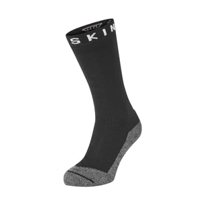 Image of SEALSKINZ Waterproof Warm Weather Soft Touch Mid Length Sock Black/Grey/White, XL