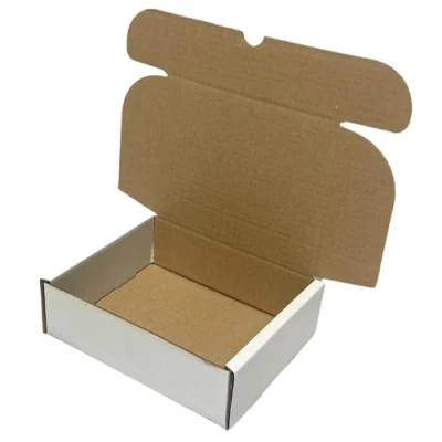 Image of W.E. Roberts Postal Boxes White Cardboard for posting 17x14x5.5cm (7&quot;x5½&quot;x2&quot;) Parcel box, shipping boxes, Small (Pack of 20)