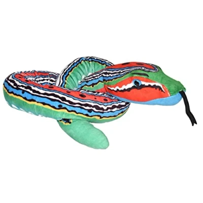 Image of Wild Republic Snake Plush, Stuffed Animal, Plush Toy, Gifts for Kids, Green Blue Red, 54 Inches