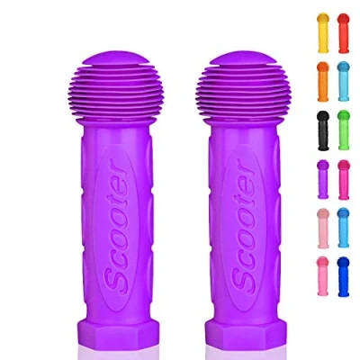 Image of OTFAITP Scooter Grip Handlebar 1 Pair Bicycle Fit for 2 3 4 Wheels Kid Kick Scooters,Children Bike,Drifting Scooter,Swing (Purple)