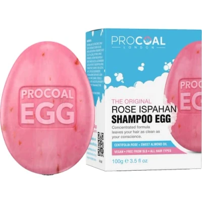 Image of NEW Vegan Rose Ispahan Shampoo Bar 100g by Procoal SLS Free Solid Bar, Extract, Amino Acid Rich Aloe Vera, Hydrating Glycerine, Cruelty
