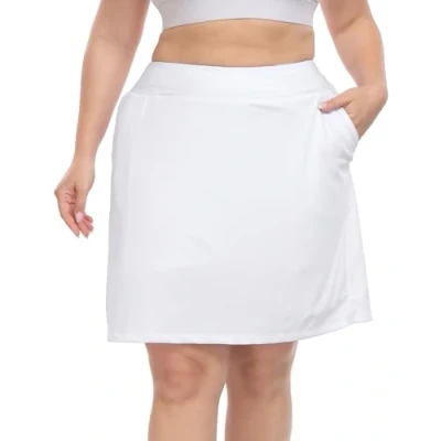 Image of HDE Womens Plus Size Athletic Skort Golf Tennis Skirt with Bike Shorts &amp; Pockets, White, 26