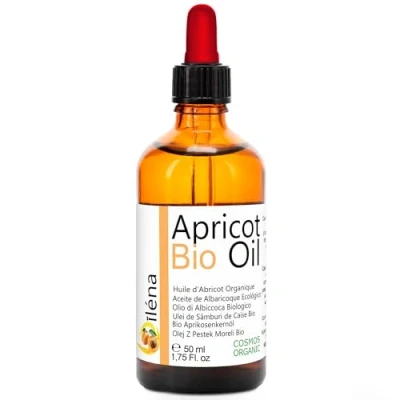 Image of Oïléna Organic Apricot Oil 100% Pure, Natural, Vegan, No GMO Aromatherapy Massage hair Skin body Certified BIO Moisturiser for face, and 50 ml 1.75 fl oz