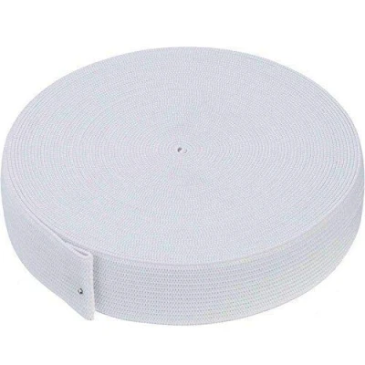 Image of 23 Metres Elastic Roll 3/4inch Wide (20mm) Woven by MNJ Trimmings (White)