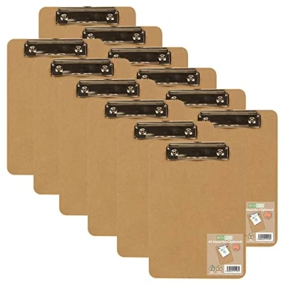 Image of eco A5 Masonite Strong Clipboard with Low Profile Metal Clip, eco118x12