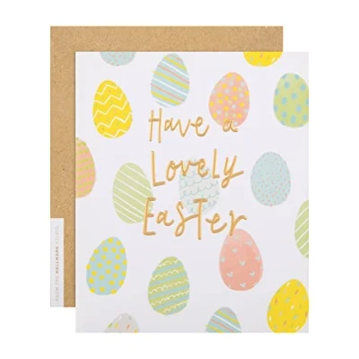 Image of Hallmark Easter Card Contemporary Multicoloured Egg Pattern Design