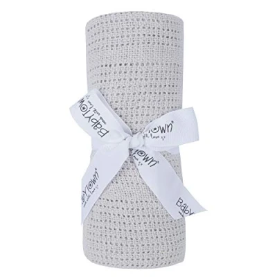 Image of 90 x 70cm 100% Cotton Cellular Baby Blanket (Grey)