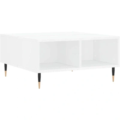 Image of vidaXL Coffee Table High Gloss White 60x60x30 cm Engineered Wood