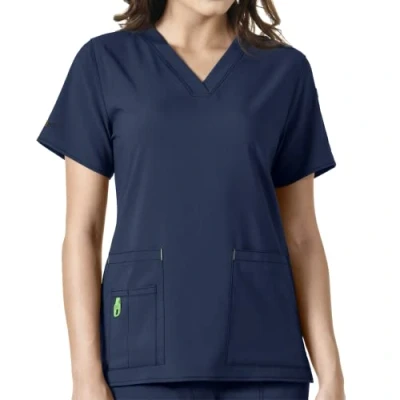 Image of Carhartt womensC12110Carhartt Cross flex Women&#039;s Media Scrub Top Medical Scrubs Shirt Blue Medium