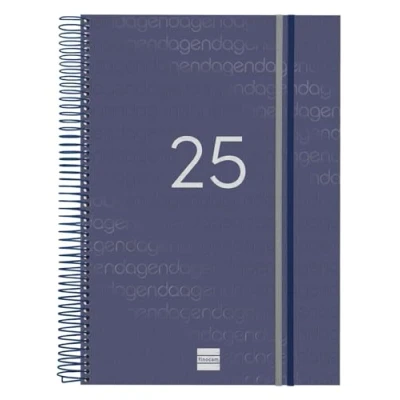 Image of Finocam Spiral Agenda Year 2025 1 Day Page January December (12 months) Catalan Blue