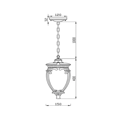Image of Fleur Outdoor Pendant Ceiling Light Bronze Antique, IP44