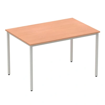 Image of Trexus Rectangular Box Frame Silver Leg Table 1200x800mm Beech Ref BF00102 154897