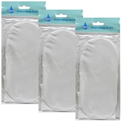 Image of Source Healthcare Cotton Moisturising Cream Retainer Super Soft Overnight Socks, 3 Pair